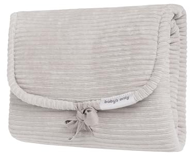 Baby's Only - Wickelunterlage Sense - Wickelauflage - Ideal für unterwegs - Mit praktische Tasche für Wickelzubehör - Einfach zusammenfalten - Cordsamt - Kieselgrau