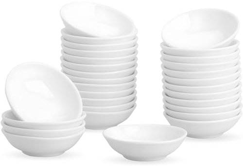 UIBFCWN 30 Pièces Bols à Sauce en Céramique, 35ml Bols à Tapas Et Sauces, Coupelle Aperitif, Petit Bols à Sauce, pour Apéritif, Sauce Soja, Ketchup, Épices, 7,6 x 2cm
