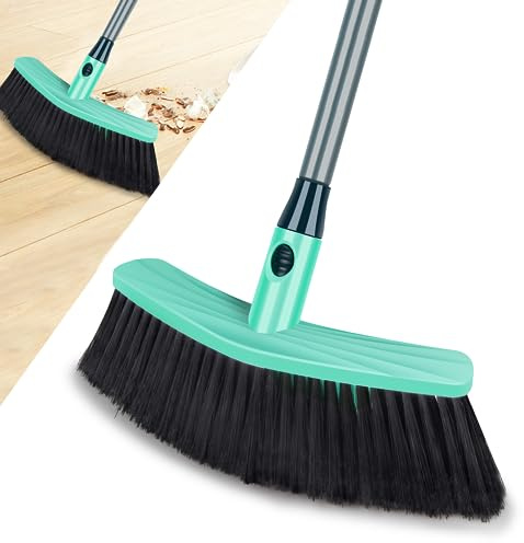UMAYCOOL Brosse de balayage d'intérieur avec long manche, brosse de sol d'intérieur avec poils denses et doux, parfaite pour balayer la pièce, le bureau, la cuisine