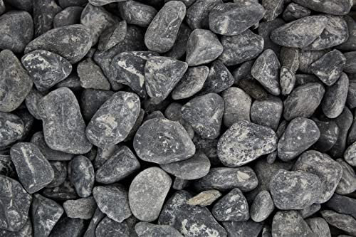 Gartenwelt Riegelsberger 5 kg de gravier Nero Ebano lavé, grain 15-25 mm, gravier de marbre, marbre noir profond, galets décoratifs, pierres décoratives jardin