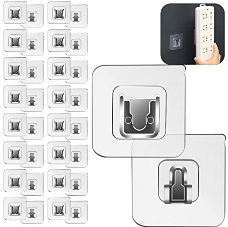 GOTRUST 16 Pair Ganchos de Pared Autoadhesivos de Doble Cara, Gancho a Presión sin Perforaciones Para Cocina, Ganchos Adhesivos, Ganchos Reutilizables sin Costuras para Cocina, Oficina,Puerta,Baño