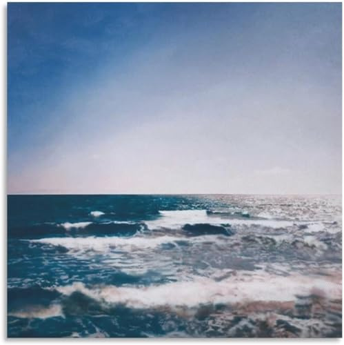 KEYGEM Gerhard Richter Poster《Meerblick》Gemälde Gerhard Richter Leinwand Wandkunst Gerhard Richter Drucke für Zuhause Wanddekoration Bild 50x50cmx1 Kein Rahmen