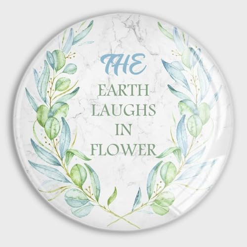 luckluccy Kühlschrankmagnete aus Glas mit englischem Gebet: Die Erde lacht in Blume, starke Magnete, blauer Blumenkranz-Magnete für den Kühlschrank, starke Magnete für Klassenzimmer, Küche, Büro,