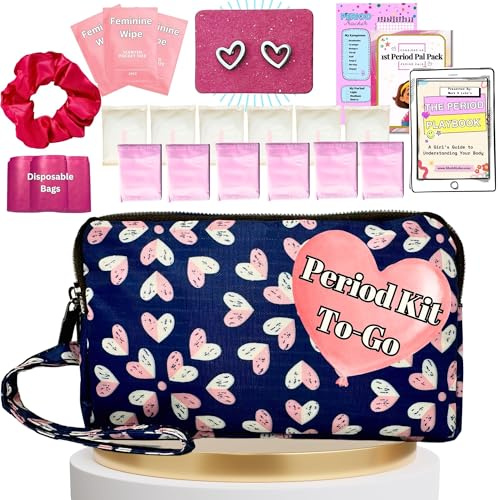 Mark and Lola's First Period Pal Pack to Go Kit | 26-teiliges Set für die erste Periode für Tweens | Teen Periode Kit | Diskrete Periode Tasche, Pads, Slipeinlagen, Perioden Kits für Tweens 10-12