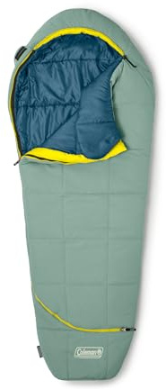 Coleman Big Bay 0/20/40°F Cold-Weather Sleeping Bag, Adult Mummy Sleeping Bag with Headrest, Foot Ventilation, & Storage Sack, Big & Tall Options