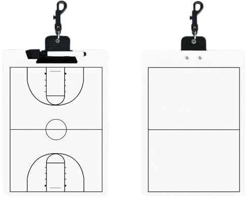 Serenitison Taktiktafel Basketball,Trainertafel Basketball Coach Board,Doppelseitige BasketballTaktiktafel,Taktikmappe Basketball mit Marker Stift und Tafelhalter,für die Schulung Spielanalyse