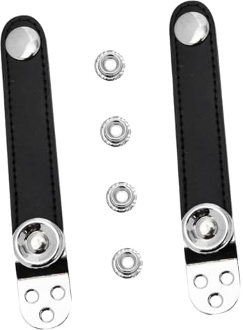 TOYANDONA Akkordeonbalgschnallengürtel 2 Stück aus Rindsleder und Stahl Schwarz 8,2cm Mittenabstand für Probe und Konzert