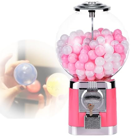 Distributeur Automatique De Bonbons Gumball De 18,1 Pouces De Hauteur,Machine Automatique De Gumball,Distributeur De Capsules De Jouets Pour Magasins De Jeux Et Magasins De DéTail,Pink