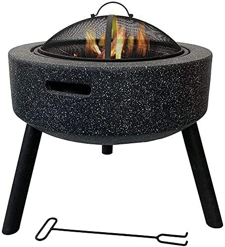 JFNHUTL Large Retro Fire Pit gray Cast Iron Brazier Heater Multifunctional Camping Bowl BBQ for Backyard,Camping,Picnic,Bonfire,Garden