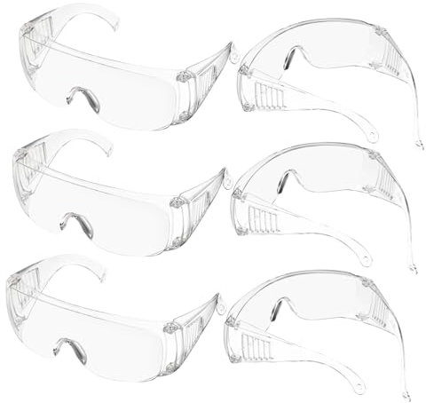 FUNOMOCYA 6pares Gafas De Protección Laboratorio Ventiladas Lentes Transparentes Ligeras Cómodas Unisex Para Ciencias y Trabajo
