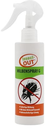 Milbenspray + G - Insect-OUT 200ml - Milbenspray für Matratzen & Polster - Anti Milben Spray gegen alle Milben, Hausstaubmilben - Giftfrei & Haustierfreundlich - Auch geeignet zur Vorbeugung
