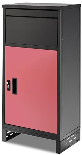 ZIKEBTUY Briefkasten mit Paketfach, 43×28×87cm paketbriefkasten große Pakete XXL Paketbox Draussen Paketbriefkasten wetterfest briefkasten paketbox mit Passwortsperre Paketstation für Zuhause