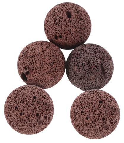 INOOMP Lot De 5 Filtres en Roche Volcanique Naturelle pour Jardin Décoration en Pierre Volcanique Galets De Jardin Pierres De Lave Rondes pour Huiles Essentielles Pierre De Paysage