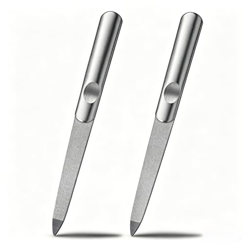 2 Pcs Premium Metal Nail Files for Natural Nails Stainless Steel Fingernail and Toe Nail File Set for Women and Men Durable Carborundum Surface for Long-Lasting Use
