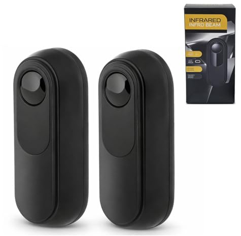 Wireless Infrared Gate Sensor, Driveway Alarm Beam Anti Theft Alarm Indoors Outdoor Motion Sensor Detector Security Alert System with Exceptional Sensitivity, Battery Status