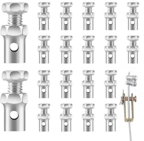 20 Throttle Brake Cable Ends, Can Pass 2.5mm Steel Wire, Universal Cable Clamp Throttle Cable Clamp for Bicycles, Motorcycles, Lawnmowers