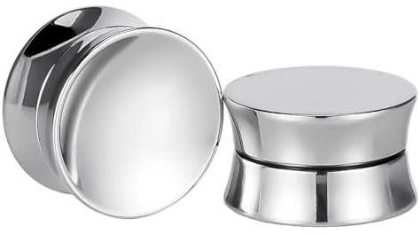 Vankula Ohr Tunnel 1 Paar Flesh Plugs Einzigartig Anders Doppelseitig Edelstahl für männer damen Ohrpiercing Gestreckte Schmuck 8mm bis 16mm