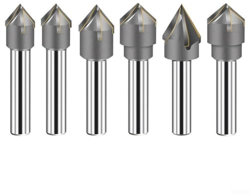 FACULX 4 Blade Chamfering Cutter Drill Bits with 60 90 Degree Angle Chamfer Milling Tool for Metal Steel Wood Working 16-25mm Diameter(16x12mmx90Degree)