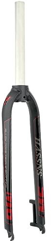 Forcella rigida per mountain bike 26/27,5/29 1-1/8 28,6mm Tubo dritto Freno a disco Forcella per bicicletta QR 9x100mm Forcella anteriore in lega di alluminio MTB (Colore: Rosso, Dimensioni: 29)