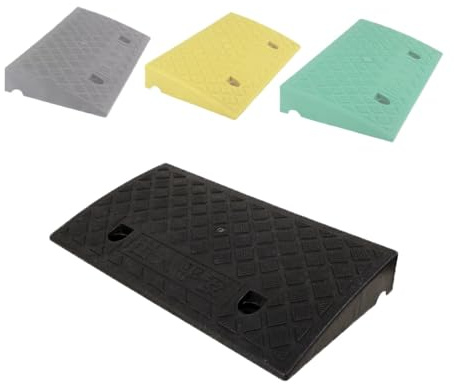 Rampes De Trottoir Portables, Rampes De Seuil en Plastique pour Fauteuil Roulant, Rampe Universelle pour Voiture, Remorque, Hauteur 7-13cm(Black,50x27x10cm)