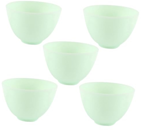 WOONEKY 5 Piezas Cuencos de Silicona para Faciales Mediano Tazones Suaves para Ingredientes de DIY Herramienta Práctica para Cuidado Facial y Duradera