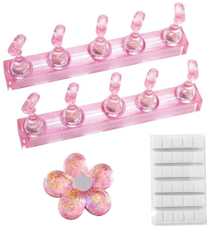 2Set Nail Stands, Nail Holders for Painting Nails, Nail Stand for Press Ons | Practice Nails for Painting Press On Nails, Adhesive Putty Practice Art Tools, Reusable Adhesive Putty