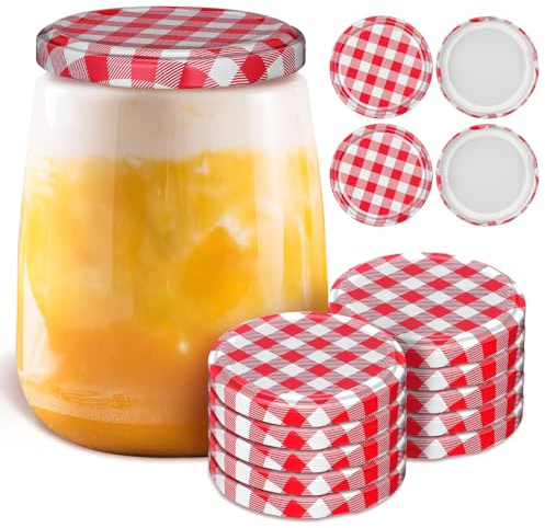 Red Mason Jar Lids, 40pcs Mason Jar Lids Checkered Checked Plaid Regular Mouth Canning Jelly Replacement Twists off for Kitchen Containers for Pickling, Chutney, Coffee, Jam Storage Suitable 6.5cm
