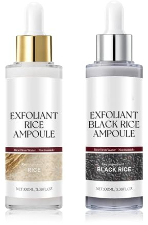 Peel Shot Glow Ris Ampull Duo, Peel Shot Black Rice Duo, risskrubb för ansiktet, svart och vitt ris som peeling (2 st, 100 ml)