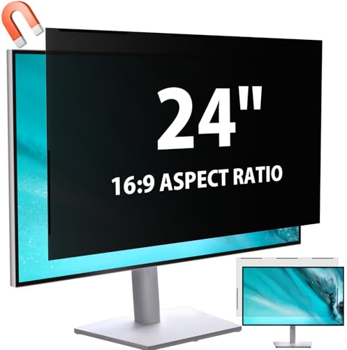Mamol Filtre de confidentialité Magnétique 24 Pouces 16:9 Moniteur | Anti-Espionnage Écran Confidentialité Amovible pour écran PC 24 Pouces, Filtre de Lumière Bleue Filtre Confidentialité