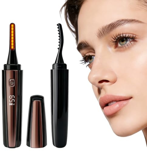 Wimpernzange Beheizbar, Wimpern Curler Elektrisch – 10s Schnellheizung | 24h Halt, 4 Temperaturmodi, Verbrühungsschutz & Auto-Off , Heated Eyelash Curler für Alle Wimpern
