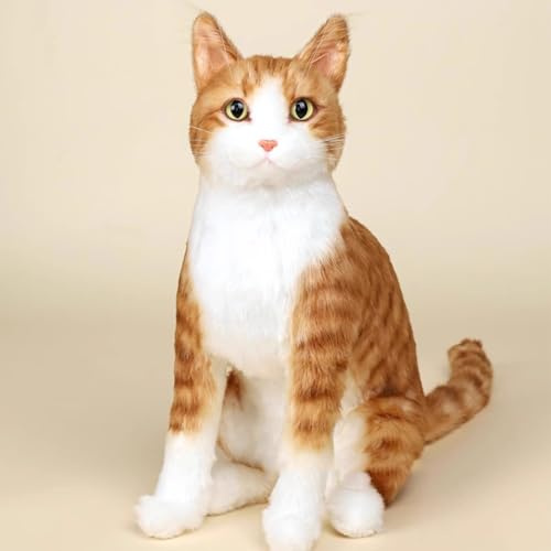 Xiyocadt Orange Katze Kuscheltier, H38*B22cm Weich Klein Plüschtier, Katzen Stofftier Plüsch Plüschtiere, Geschenk für Jungen Mädchen (Orange Katze)