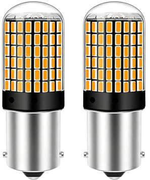 2 Pack LED Indicator Bulb, PY21W Indicator Bulbs, P21W LED Bulb Canbus Error Free, 1156 Amber Yellow Car LED Turn Signal Lights, Enhanced Night Visibility, Multi-Vehicle Compatibility