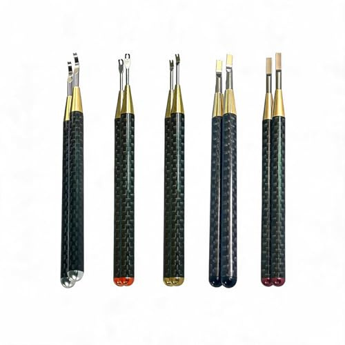 Professional Grade Watchmaker Component Lifter Set - Carbon Fiber Handle Precision Prying Tool for Watch Movement Wheel, Chronograph Gear & Hairspring Removal, Compatible with Cal. 7750, 2000, 2235