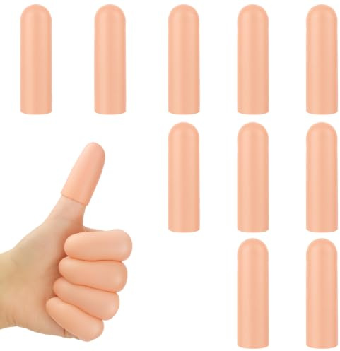 AOOTE Silikonfingerskydd, 10 st Fingerfingerfinger, 1.5 x 4.8 cm | Återanvändbar, vattentät och mjuk, skyddar effektivt fingrarna mot narig hud, sår, skärsår och bett