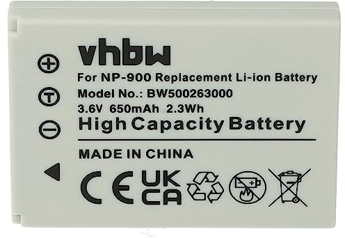 vhbw batteria compatibile con Kyocera Yashica EZ4033 fotocamera digitale DSLR (650mAh, 3,6V, Li-Ion)