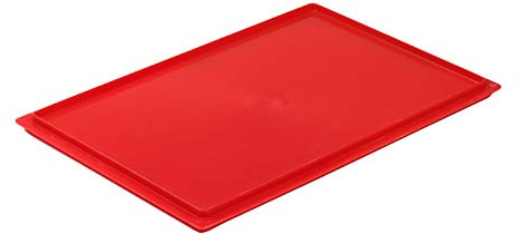 Auflagendeckel Euro-Norm Deckel passend für E1, E2, E3 Kiste, Deckel für Euroboxen rot, grau, blau (rot)