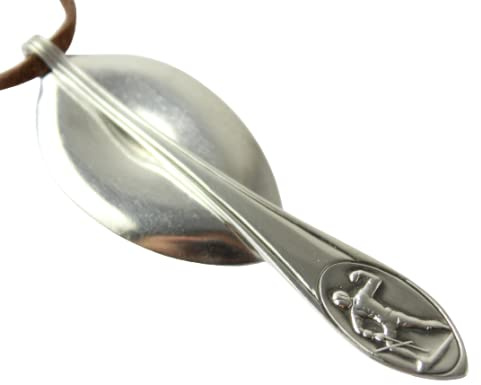 Besteck Schmuck Anhänger Löffel Schmuck mit Sportmotiv (Fechten)