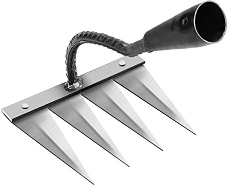 Sharplace Creuse en Acier trempé, Jardin Portable, désherbage, Jardinage, Outil de désherbage, râteau de désherbage pour de, Acier à 4 Dents