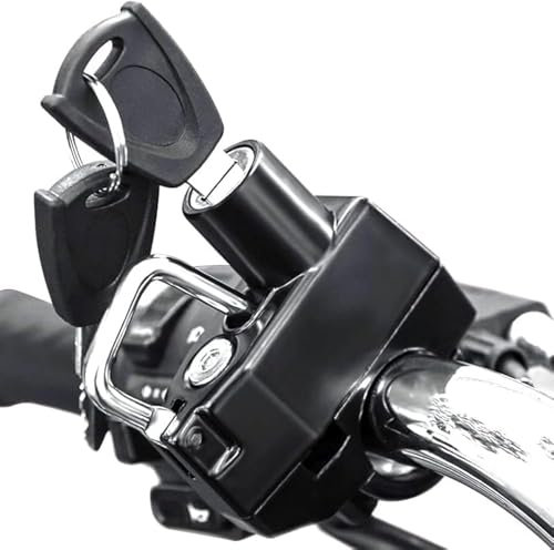 Windance Serrure de casque de moto antivol, serrure de sécurité de casque inviolable avec 2 clés, pour moto, scooter et vélo de rue