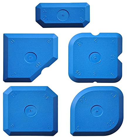 5pcs Silicone Caulking Tools Set Kit Sealant Finishing Tool Grout Scraper for Kitchen Bathroom Floor Window Sealant Sealing Sink Joint, Reuse and Replace