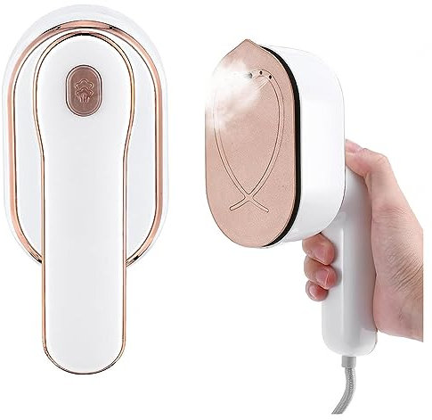 Mini Plancha Para Ropa Plegable, Planchas De Ropa Vapor Baratas con Asa Plegable Giratoria,100W y 100ml, Plancha Portatil Vapor Doble Uso Para Seco Y Húmedo,White