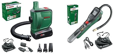 Bosch elektrische Luftpumpe/Luftpumpe für Luftmatratze EasyInflate 18V-500 & Fahrradpumpe/Luftpumpe/Mini Kompressor EasyPump