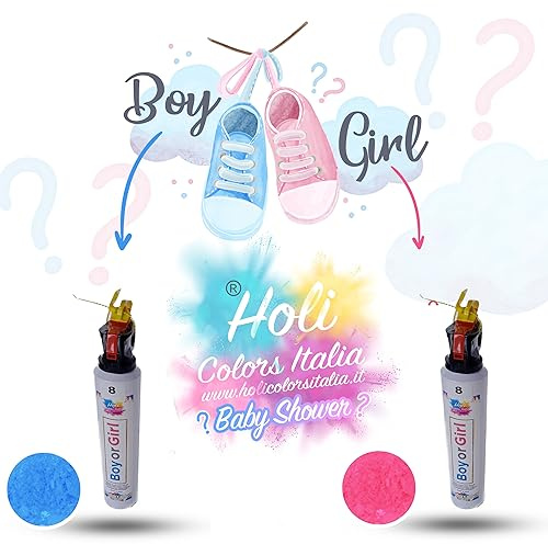Spray Gender Reveal Holi Powder BLUE - Révèle le sexe de l'enfant avec un magnifique nuage de couleur