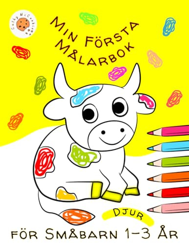 Min Första Målarbok för Småbarn 1-3 År - Djur: Arbetsbok för Barn i Åldrarna 1, 2, 3, Enkla och Roliga Sidor att Färglägga för Flickor och Pojkar, Stora, Enkla, Söta Bilder