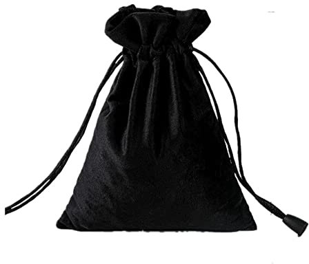 Samtbeutel mit Kordelzug, Schmuckverpackung, Präsentationstasche, Schmuckpaket, Hochzeit, Dusche, Brillenetui, Geschenkbeutel (20 x 30 cm, Schwarz)