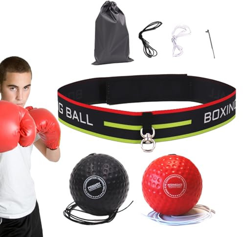 Anulely Boxball-Stirnband, Boxkopfball | Elastischer Stirnband-Reflexball für Boxen | Multifunktionales Boxtrainingszubehör, anpassbare, reaktionsfähige Trainingshilfen für Jungen, Mädchen, Boxer