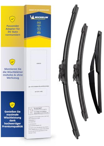 MICHELIN Perfect Fit 167H Scheibenwischer Set 600/350mm + 290mm | Kompatibel mit: FIAT 500/Panda, ABARTH 500, FORD Ka II, RENAULT Zoe