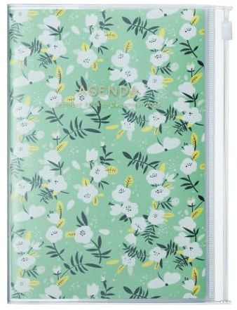 MARK'S 2024/2025 Taschenkalender B6 vertikal, Flower Pattern, Green: Von Oktober 2024 bis Dezember 2025