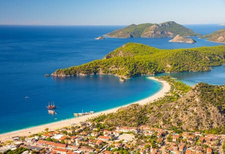 adrium Acryl-Bild 70 x 50 cm: Ölüdeniz-Lagune im Meer, Landschaftsansicht des Strandes, Türkei (125025168)