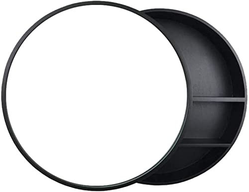 Armadietto a specchio nero con montaggio a parete, portaoggetti per il bagno, armadietto a specchio con porta scorrevole sinistra e destra per bagno con doccia, regalo, nero, 50 cm (Black 50cm)